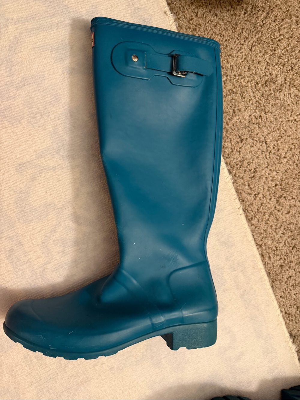 Hunter Teal Tall Women's Rain Boots - Picture 3 of 12